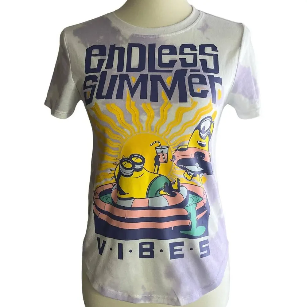 Girl's Minions Endless Summer Vibes Tie-Dye T-shirt